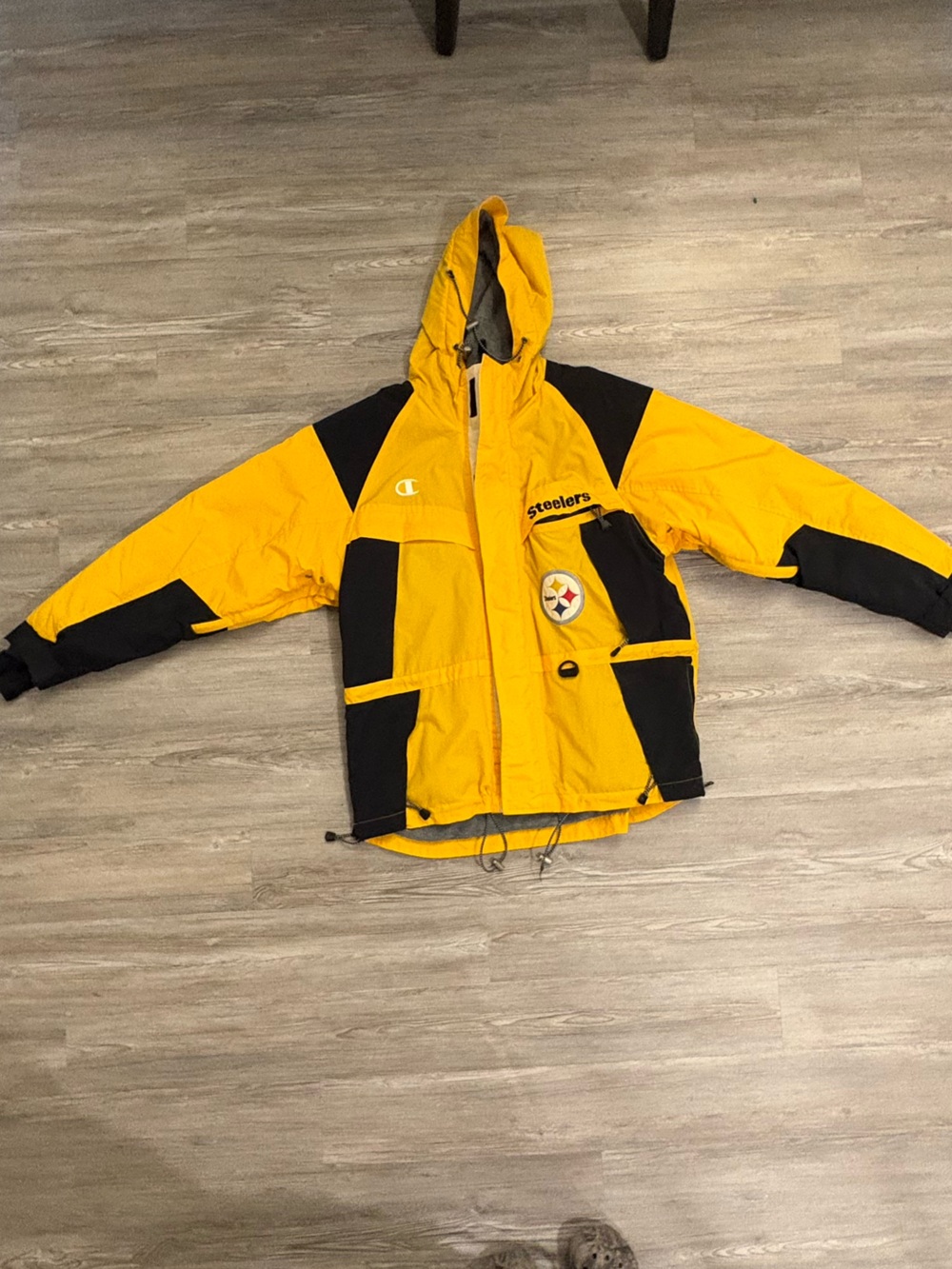 Champion Yellow and Black Steelers Pullover Jacket